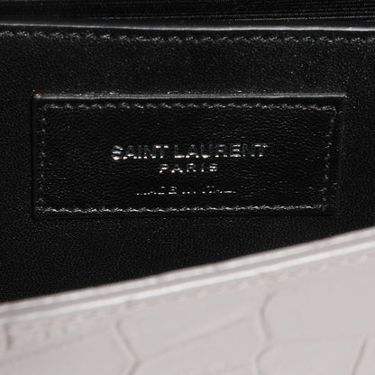 Saint Laurent Crocodile Embossed Classic Monogram Clutch Fog 7 of 8