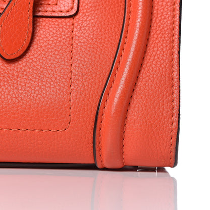 Celine Drummed Calfskin Micro Luggage Vermillion 18 of 18