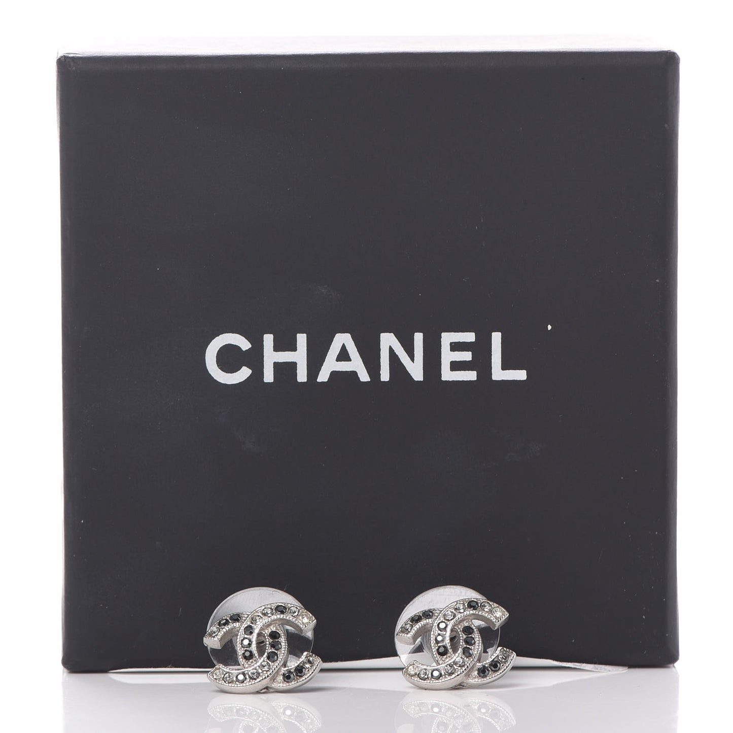 Crystal CC Earrings Silver Grey