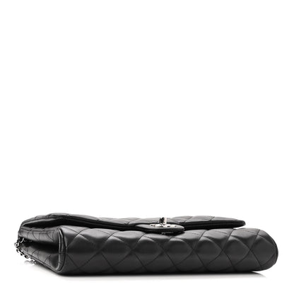 Chanel Lambskin Quilted Clutch With Chain Flap Black 7 of 10