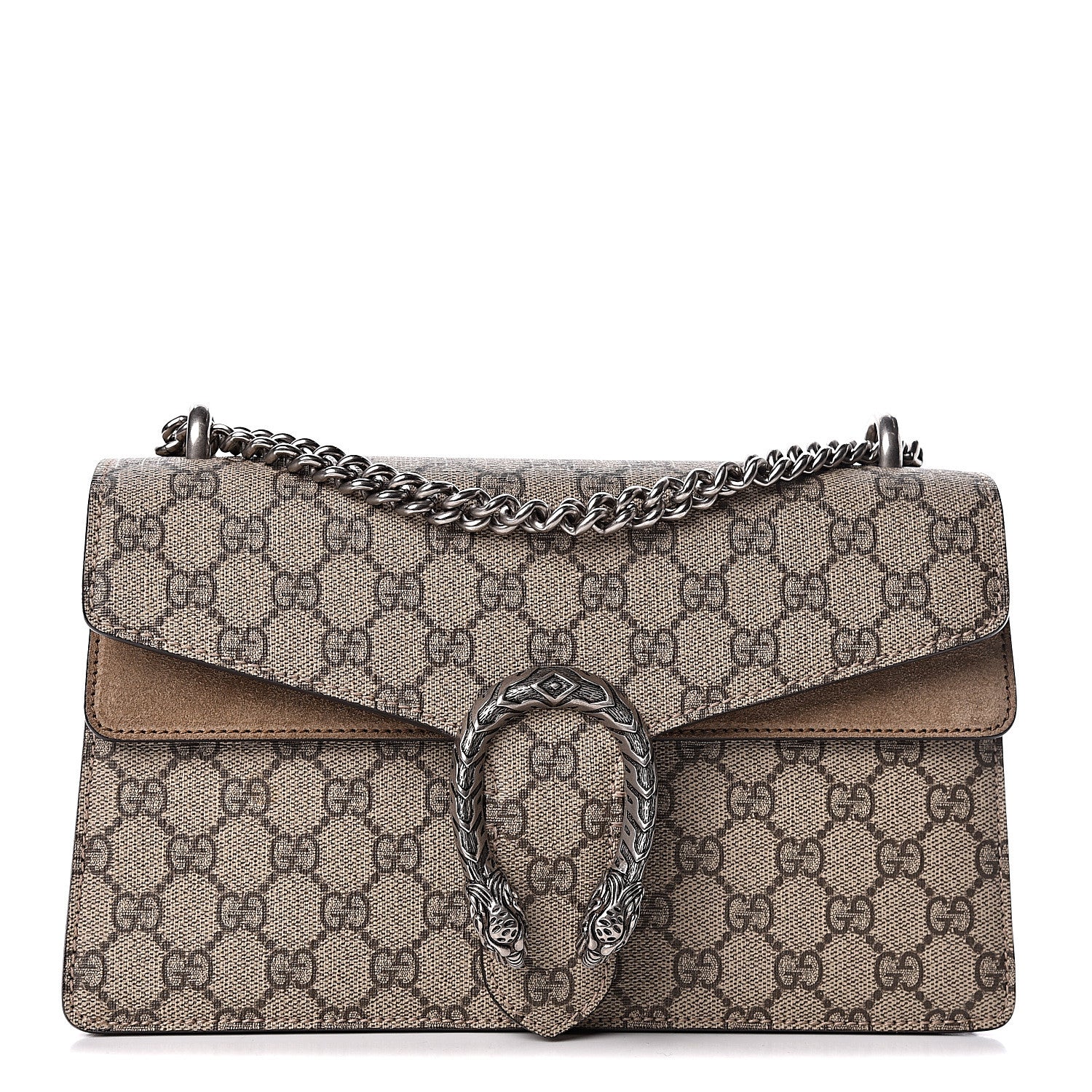 Gucci GG Supreme Monogram Small Dionysus Shoulder Bag Taupe 1 of 10