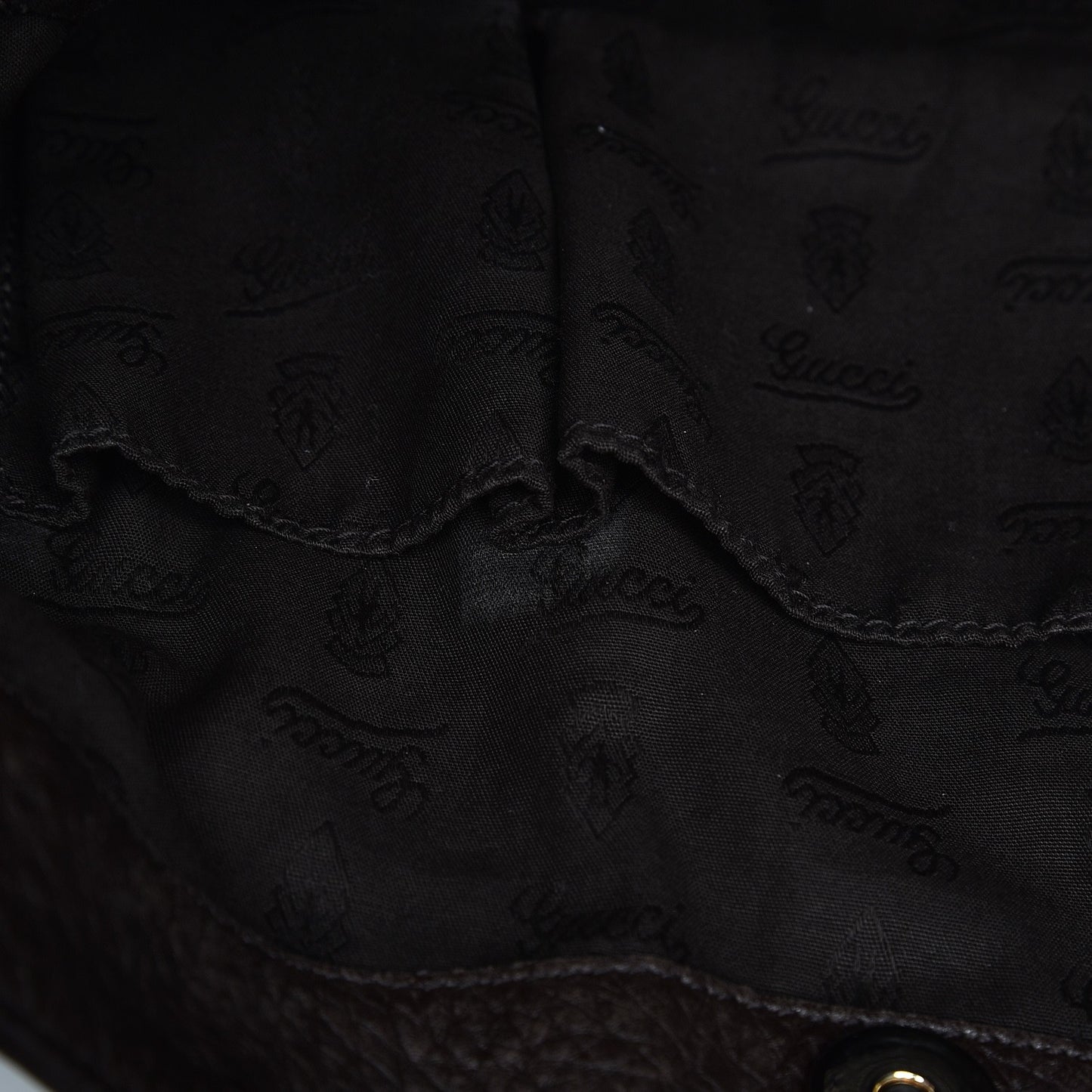 Calfskin Web Heritage Shoulder Bag Dark Brown