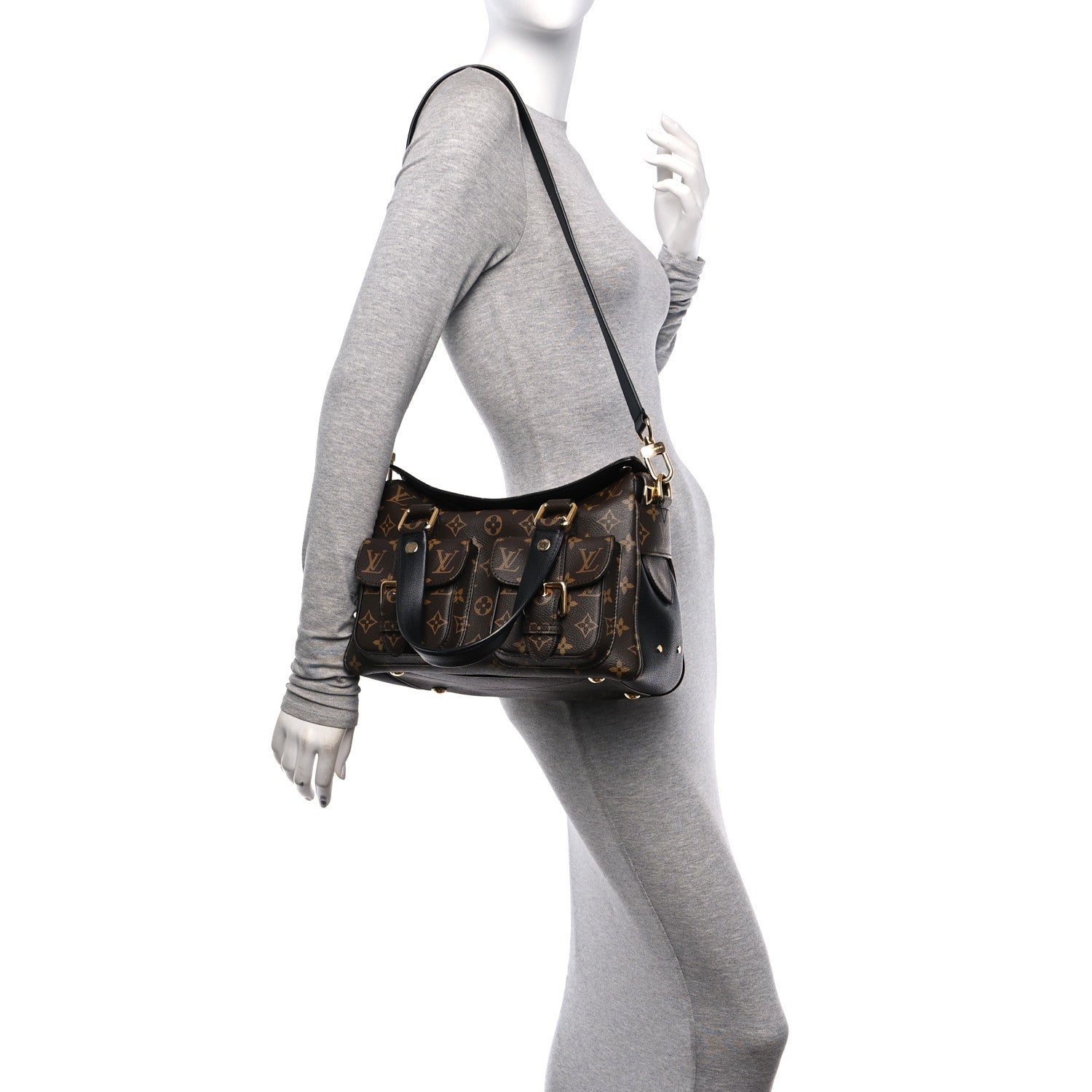 Louis Vuitton Monogram Manhattan NM Black 2 of 10