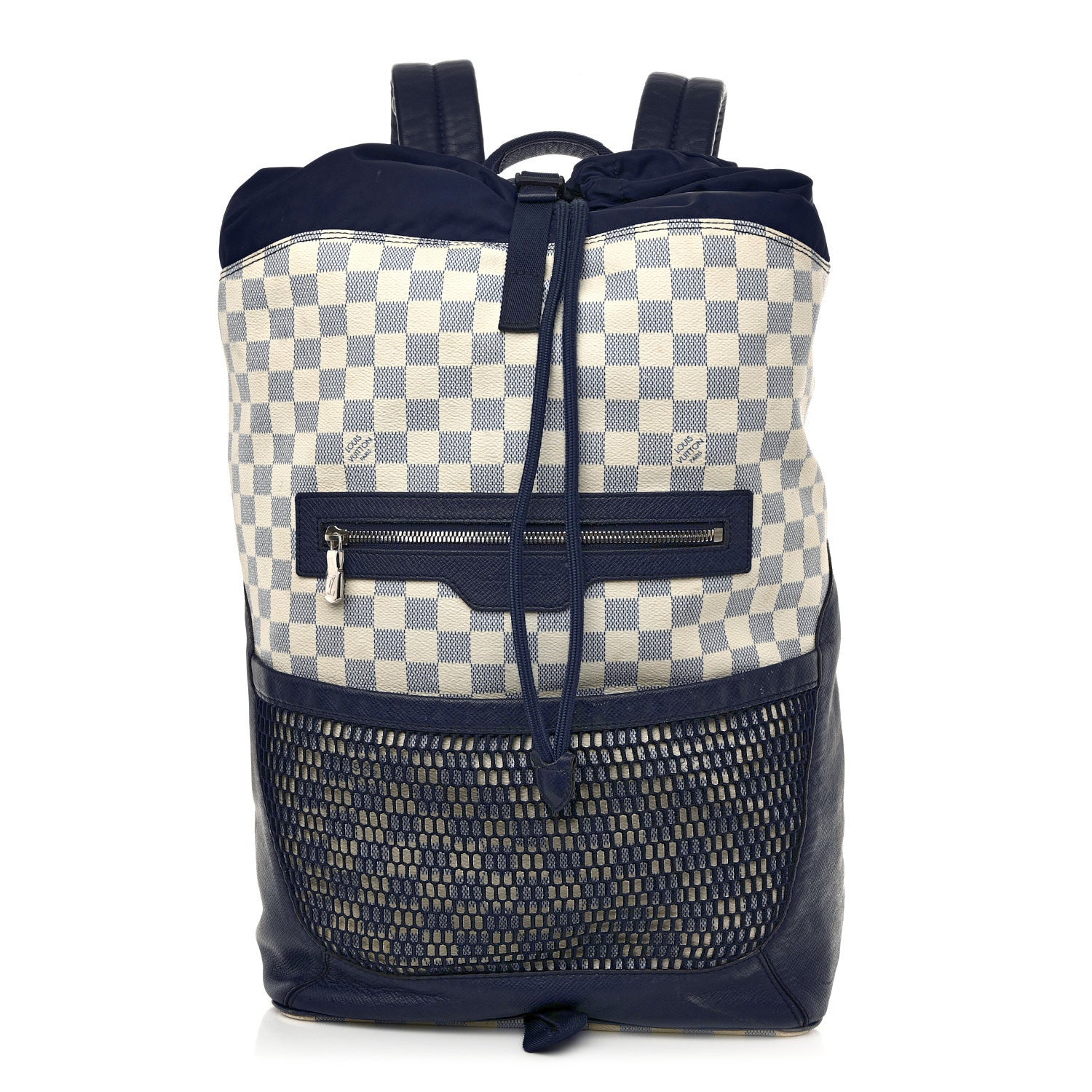 damier azur louis vuitton backpack Sperone Bag White-US this versatile bag opens wide to reveal a roomy interior with a bonded pink lining Louis Vuitton Damier Azur Canvas