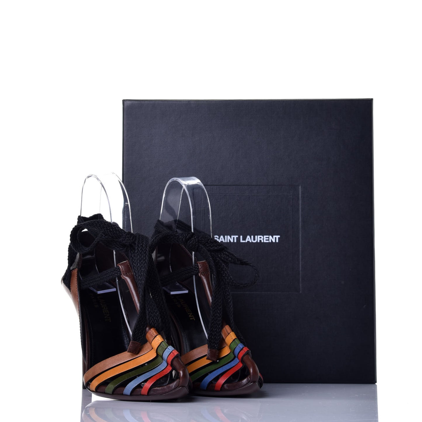Calfskin Majorelle 105 Lace Up Convertible Pumps 35.5 Multicolor