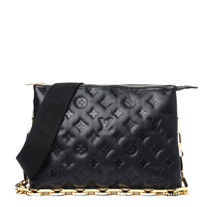 Louis Vuitton Lambskin Embossed Monogram Coussin PM Black 2 of 4