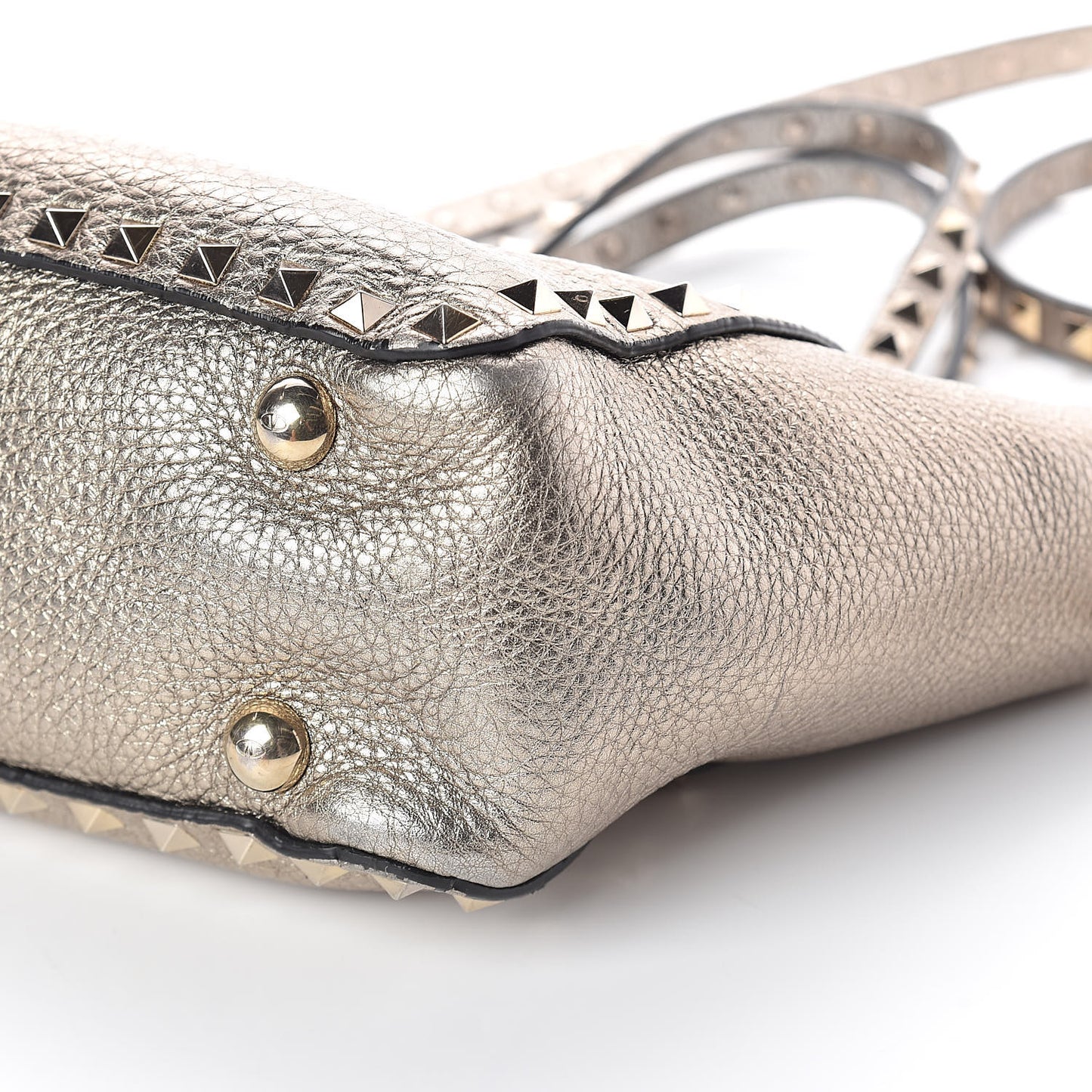 Metallic Alce Printed Calfskin Mini Rockstud Tote Sasso