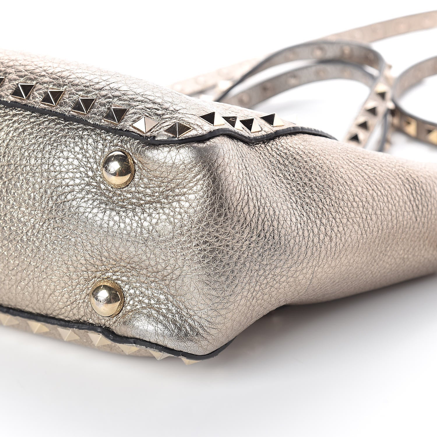 Valentino Garavani Metallic Alce Printed Calfskin Mini Rockstud Tote Sasso 8 of 8