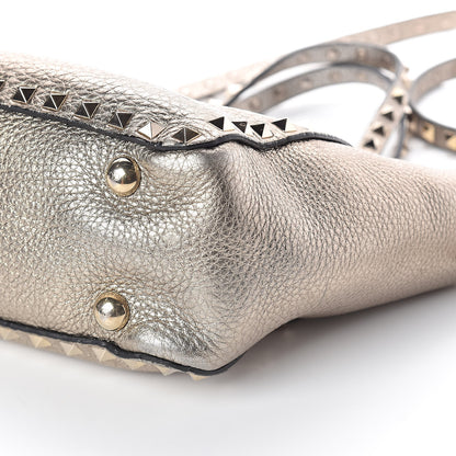 Valentino Garavani Metallic Alce Printed Calfskin Mini Rockstud Tote Sasso 8 of 8
