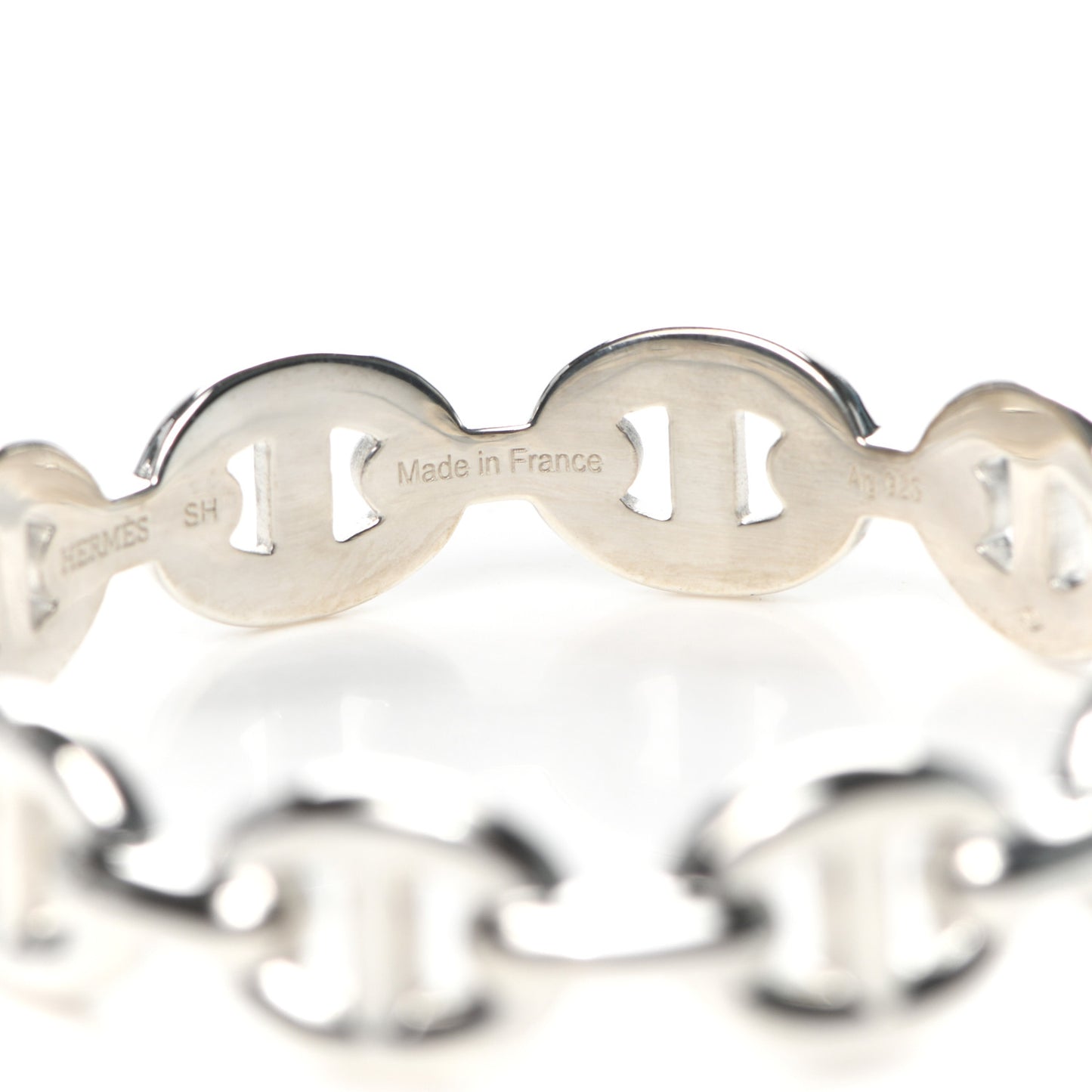 Sterling Silver MM Chaine d'Ancre Enchainee Cuff Bracelet SH