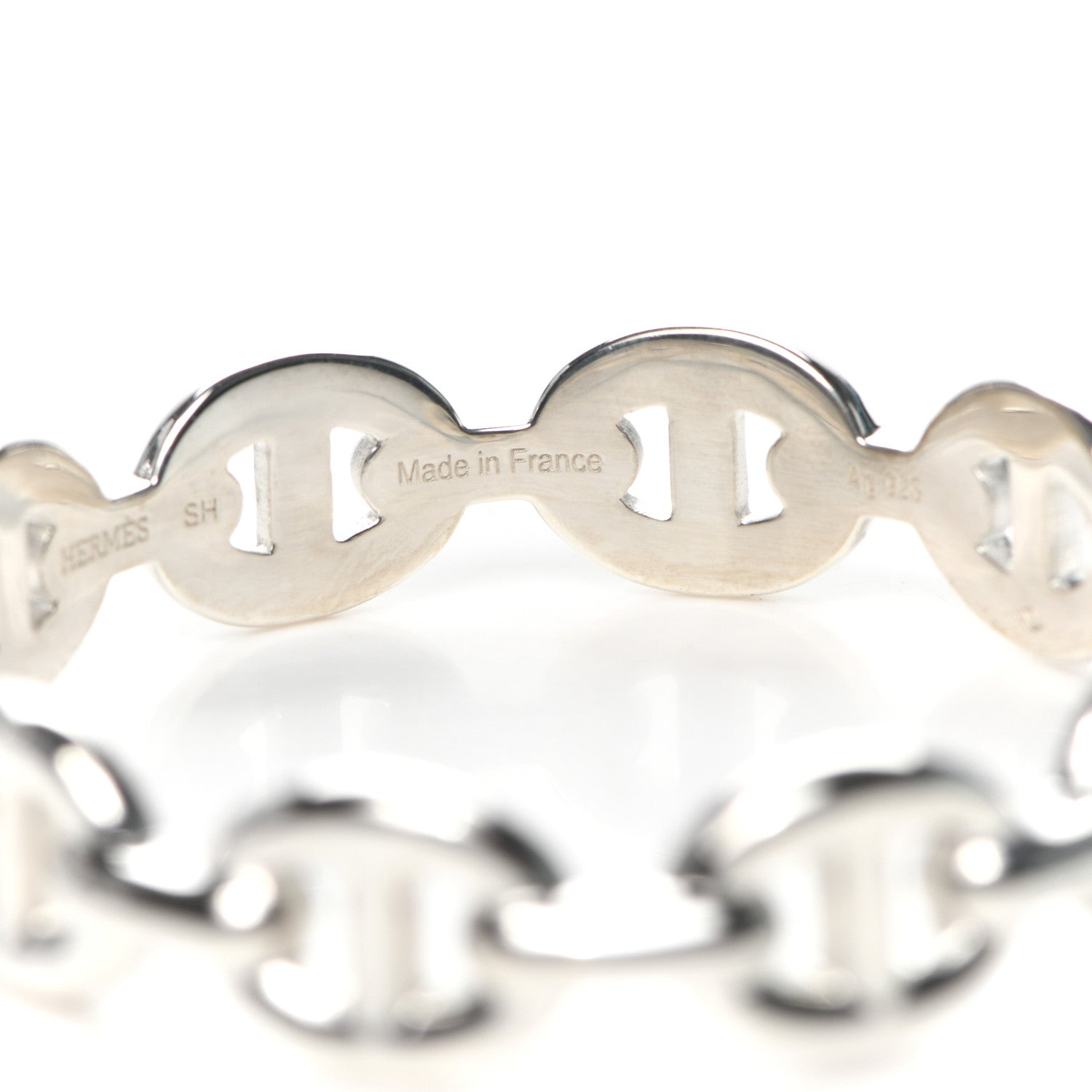 Hermes Sterling Silver MM Chaine d'Ancre Enchainee Cuff Bracelet SH 5 of 7