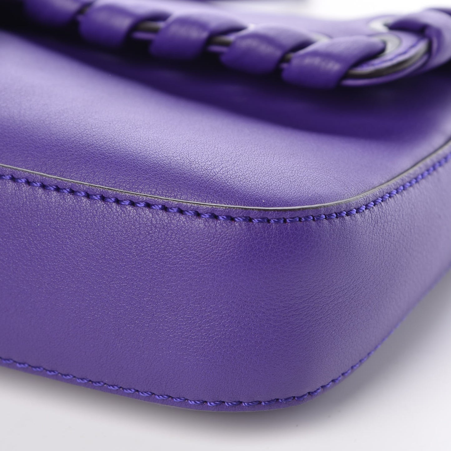 Vitello Dolce Lace Up Baguette Purple Rain