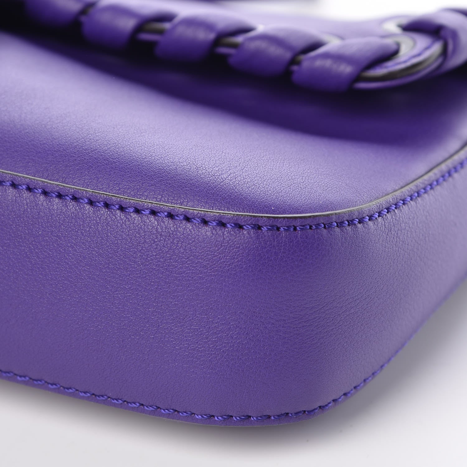 Fendi Vitello Dolce Lace Up Baguette Purple Rain 9 of 9