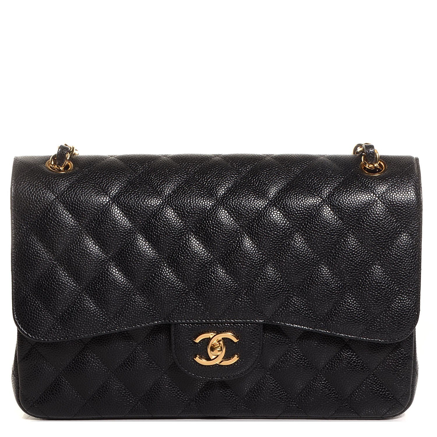 Chanel Caviar Quilted Jumbo Double Flap Black 1 of 10