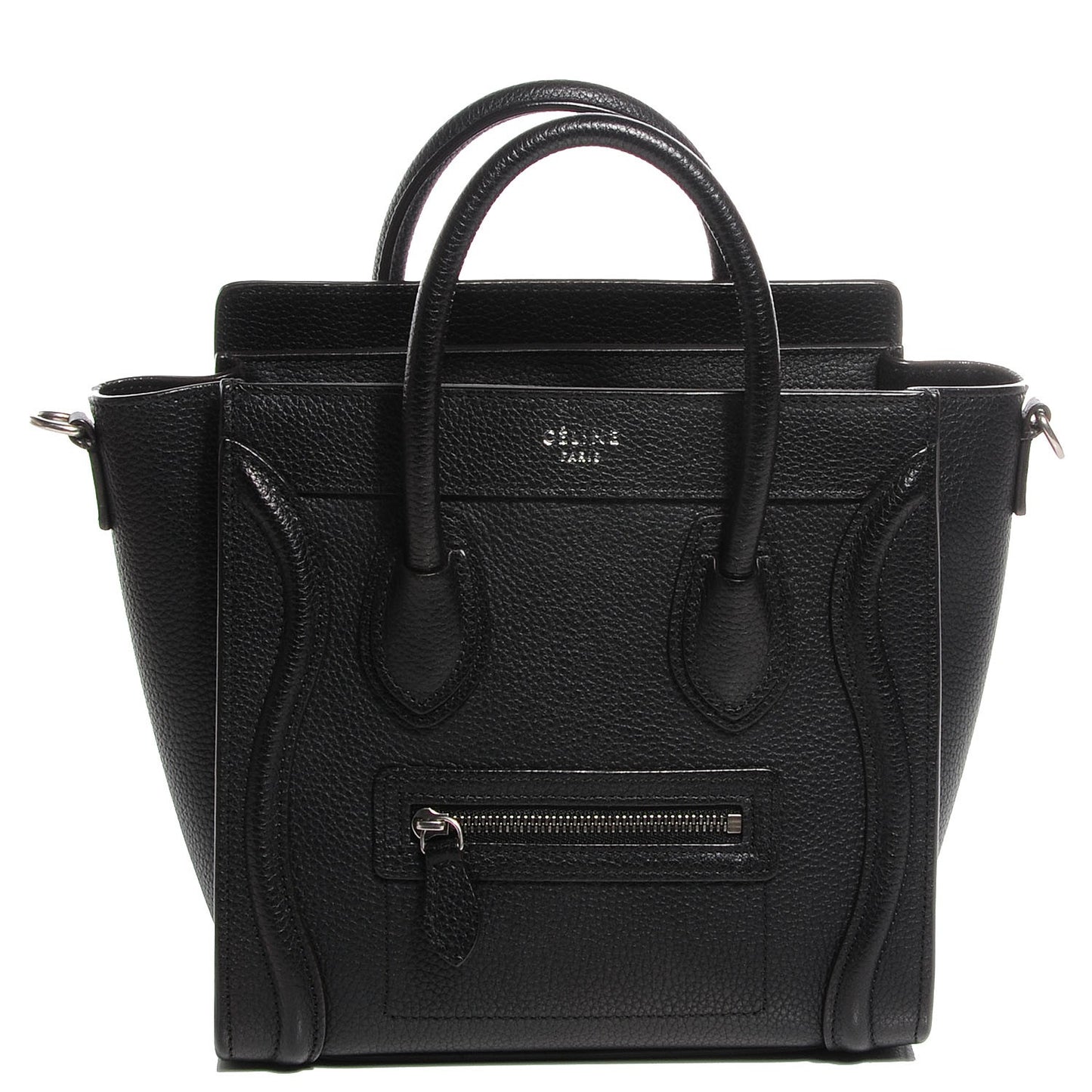 Drummed Calfskin Nano Luggage Black