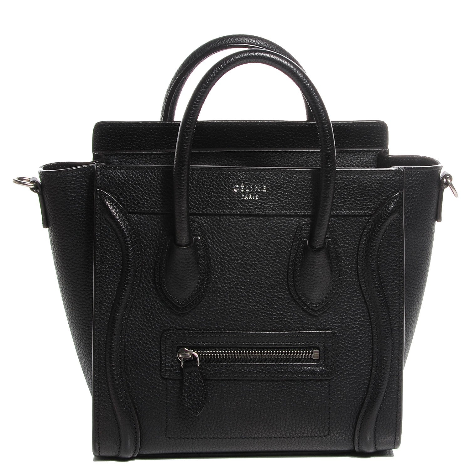 Celine Drummed Calfskin Nano Luggage Black 1 of 9