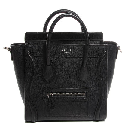 Celine Drummed Calfskin Nano Luggage Black 1 of 9