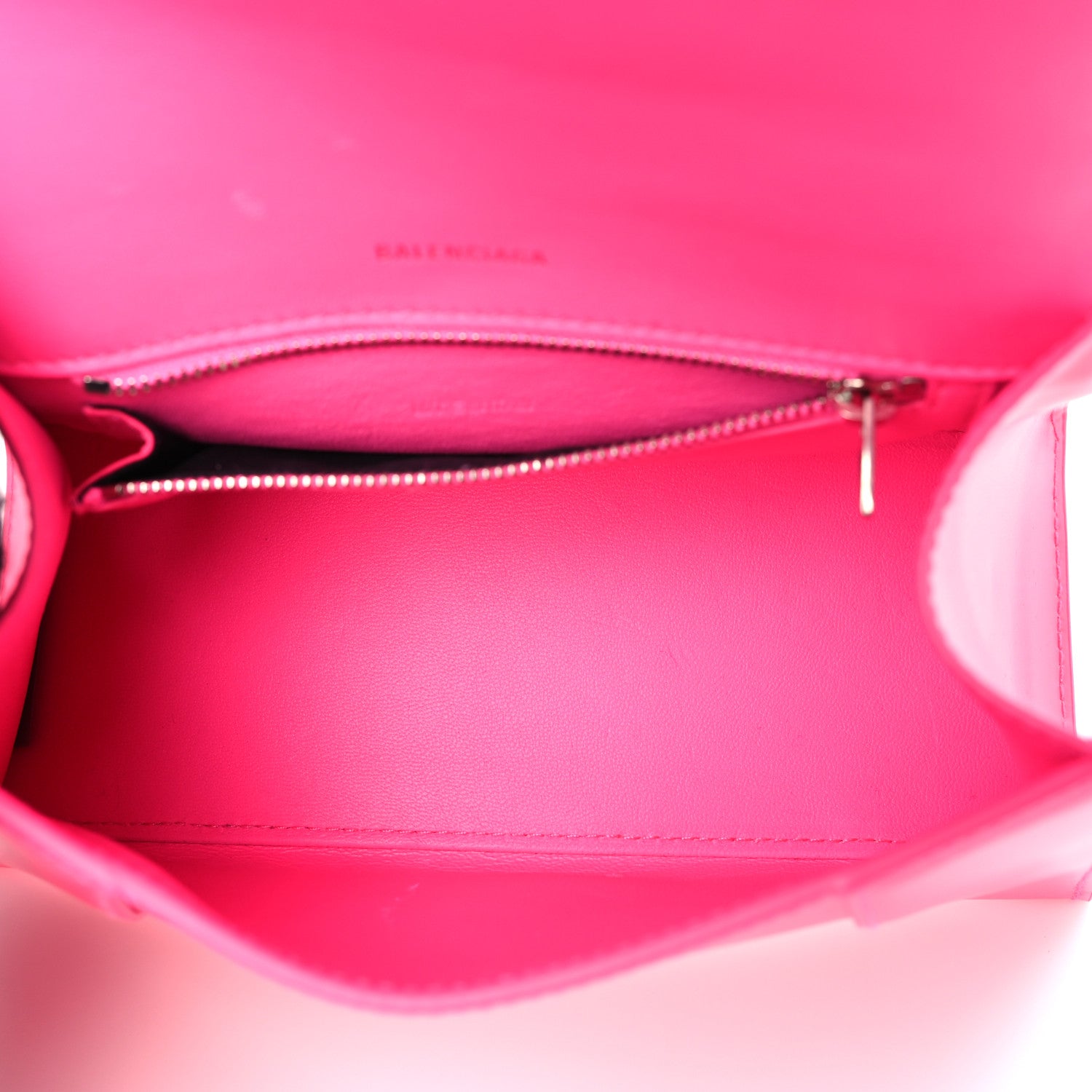 Balenciaga Shiny Box Calfskin Small Hourglass Top Handle Bag Hot Pink 5 of 9