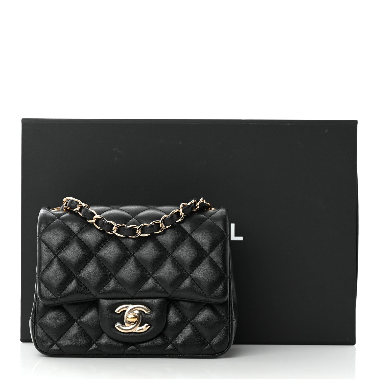 Chanel Lambskin Quilted Mini Square Flap Black 13 of 13