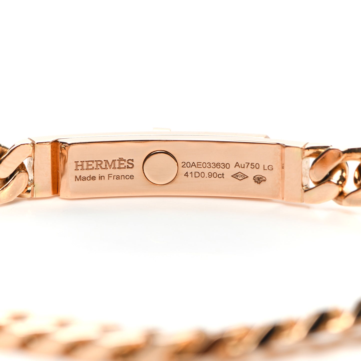 18K Rose Gold Diamond PM Kelly Gourmette Bracelet LG