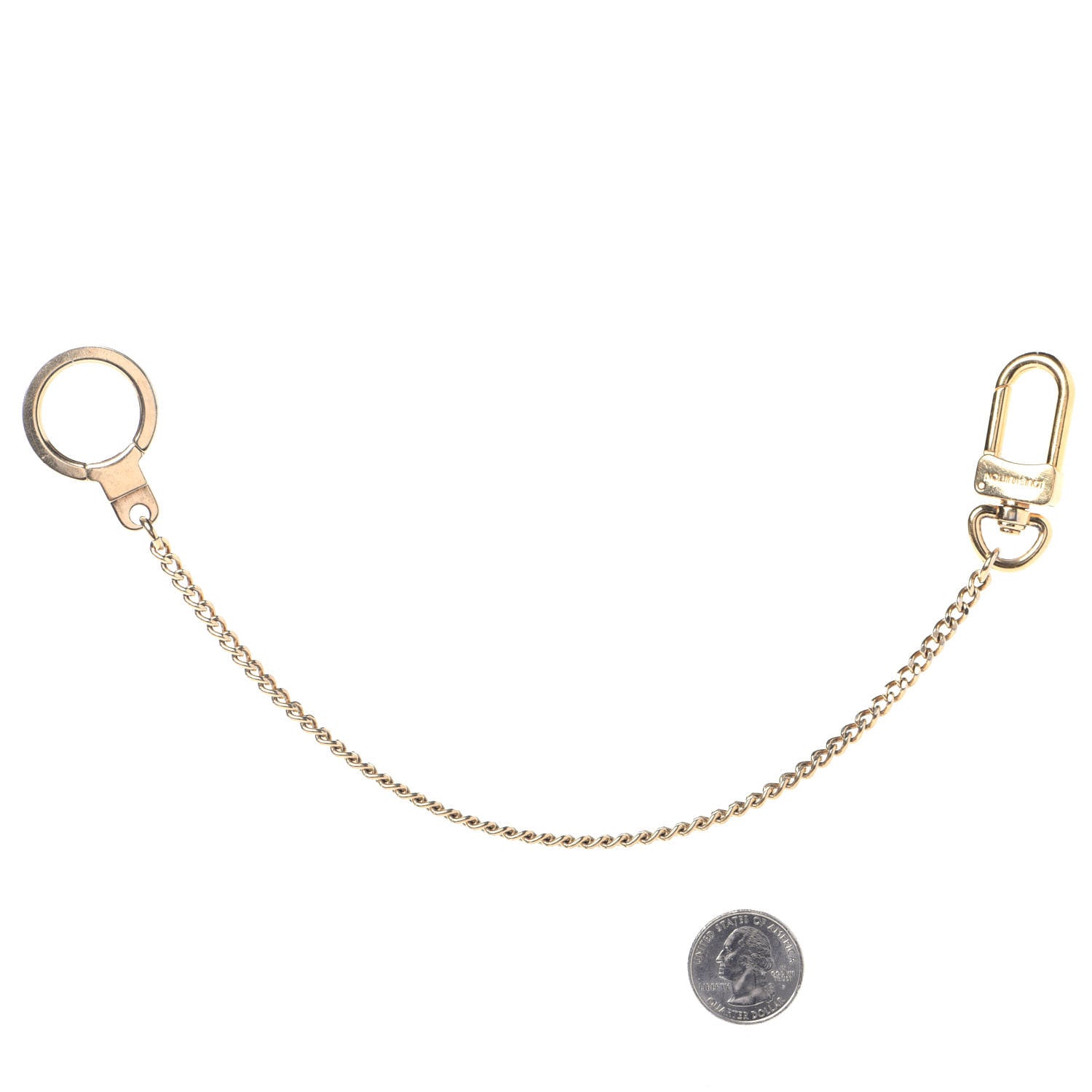 Louis Vuitton Metal Pochette Extender Key Ring Chain Gold 2 of 7