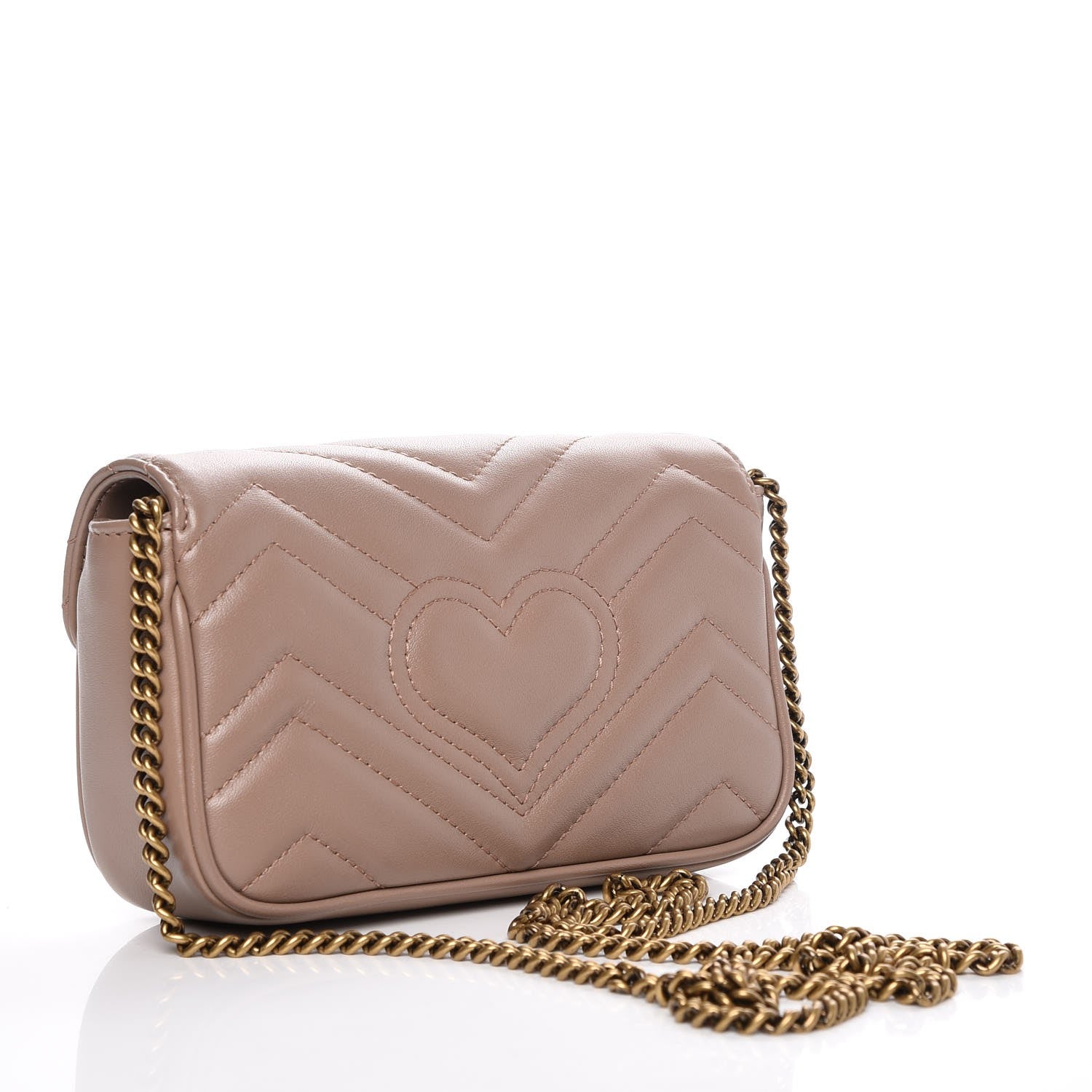 Gucci Calfskin Matelasse Super Mini GG Marmont Shoulder Bag Porcelain Rose 4 of 9