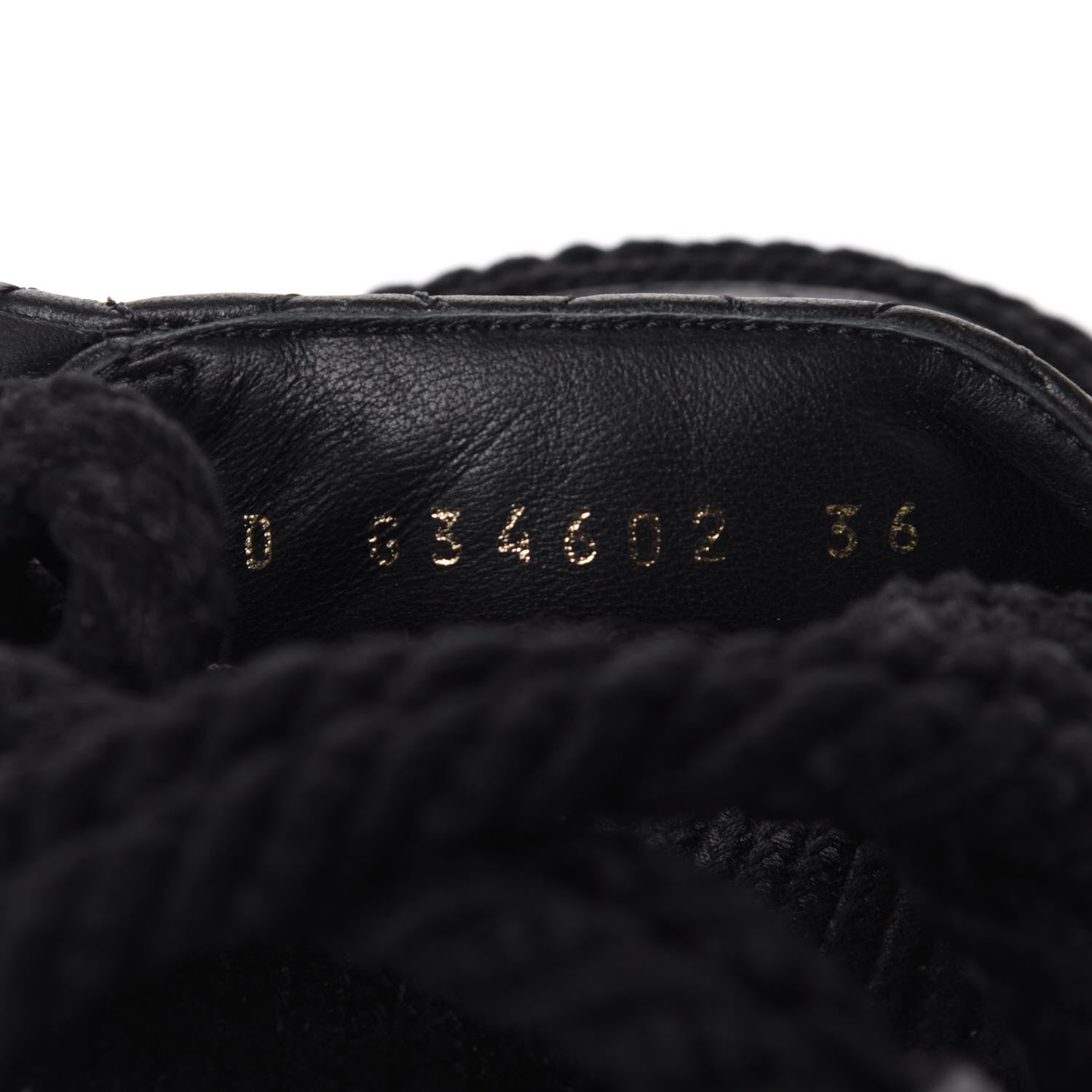 Chanel Cord Lambskin Quilted Logo Sandals 36 Black 10 of 11