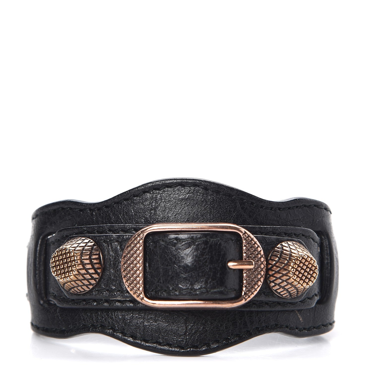 Balenciaga Agneau Arena Giant 12 Rose Gold Hardware Bracelet Black 1 of 5