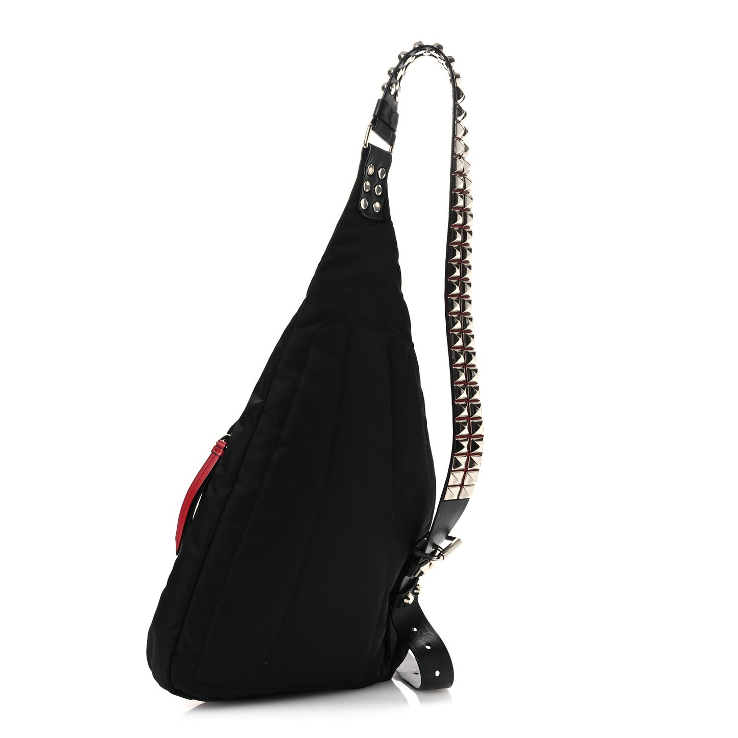 Nylon New Vela Studded Sling Backpack Black Fuoco