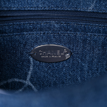 Chanel Denim Quilted CC Print Medium Single Flap Blue 6 of 10