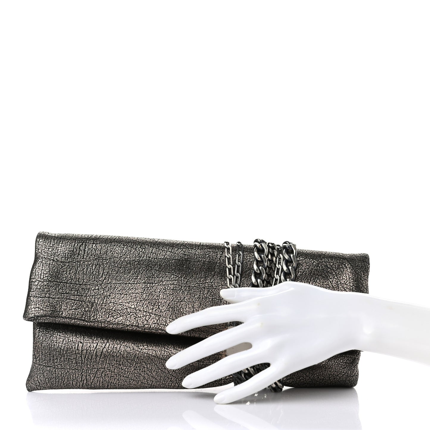 Calfskin Chandra Clutch Grey
