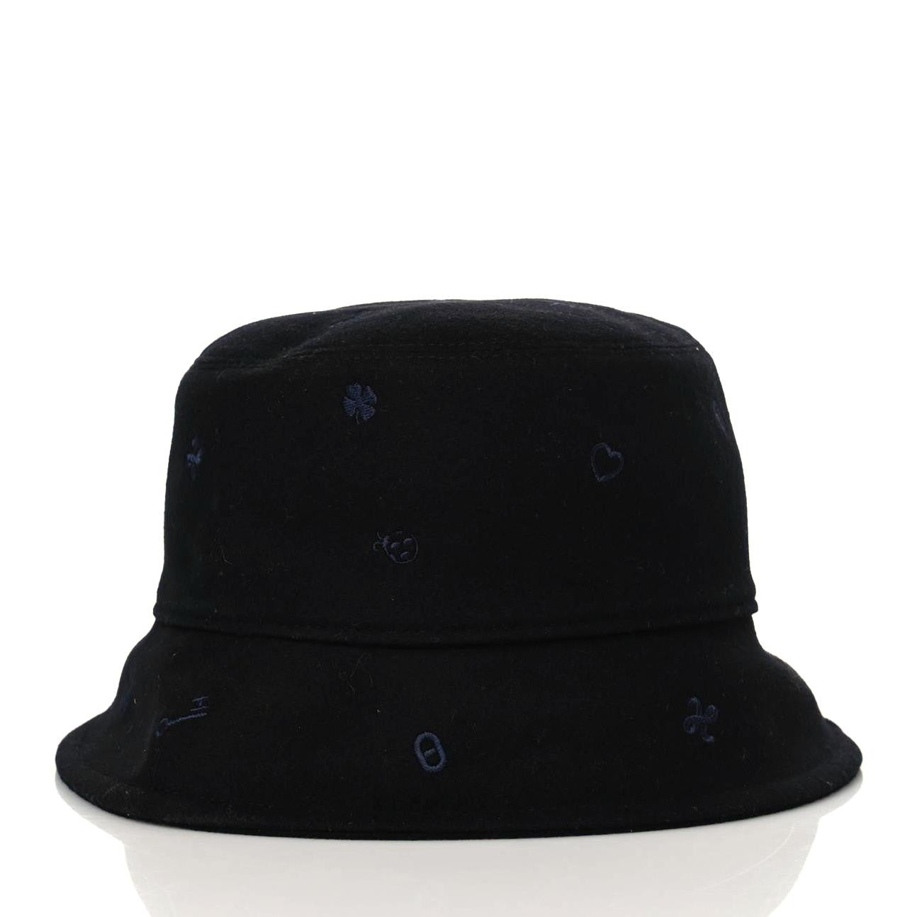 Hermes Cashmere Debbie Charms Bucket Hat 59 Black 2 of 7