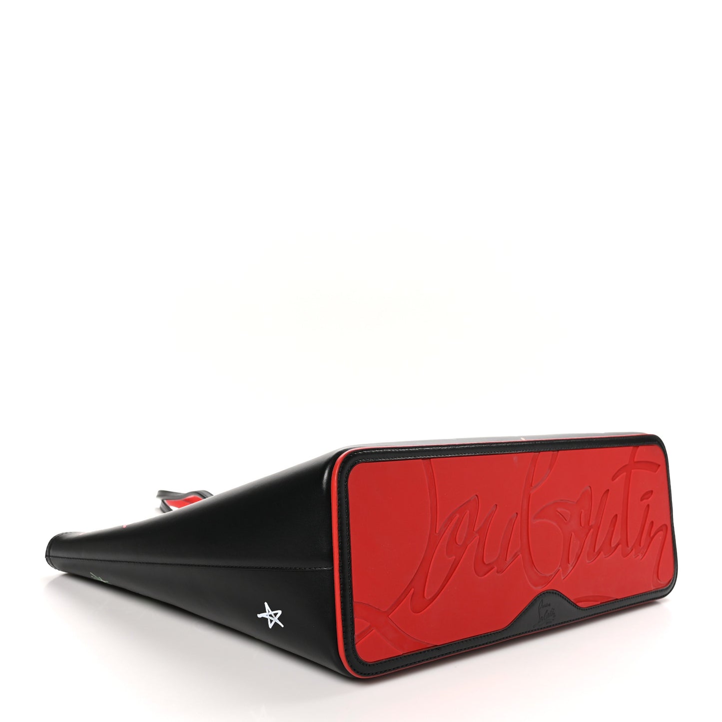 Calfskin Loubitag Spikes East West Cabata Tote Black