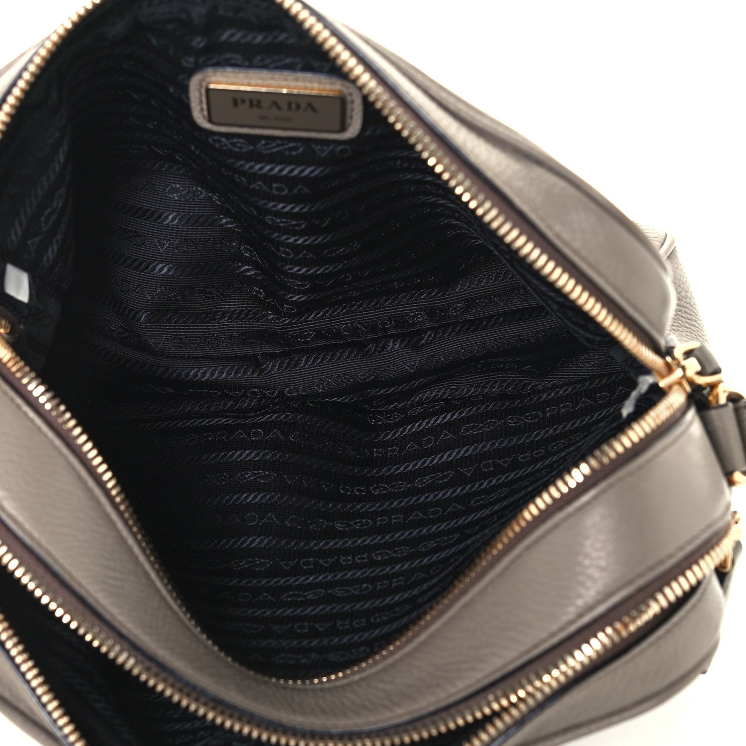 Prada Vitello Phenix Medium Double Zip Shoulder Bag Argilla 5 of 11