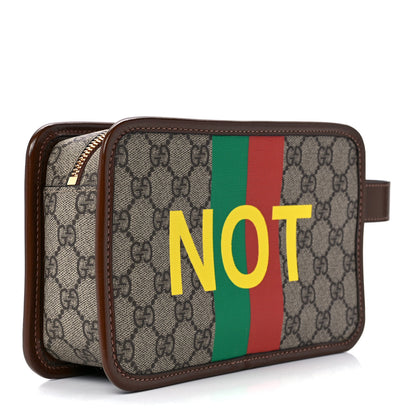 Gucci GG Supreme Monogram Azalea Calfskin Fake/Not Retro Interlocking G Cosmetic Case Beige Ebony Brown Sugar 3 of 12