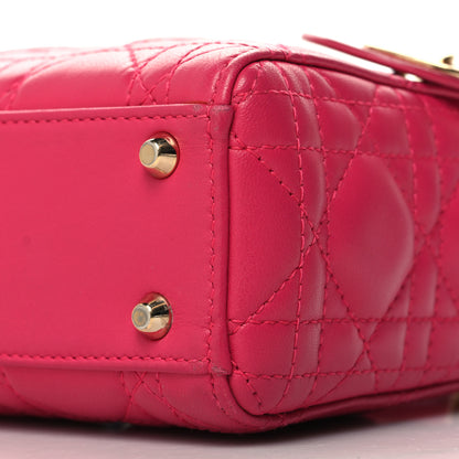 Christian Dior Lambskin Cannage Mini Lady Dior Fuchsia 10 of 12