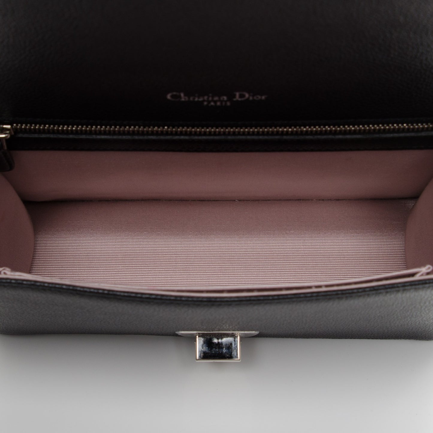 Grained Calfskin Medium Diorama Flap Bag Black
