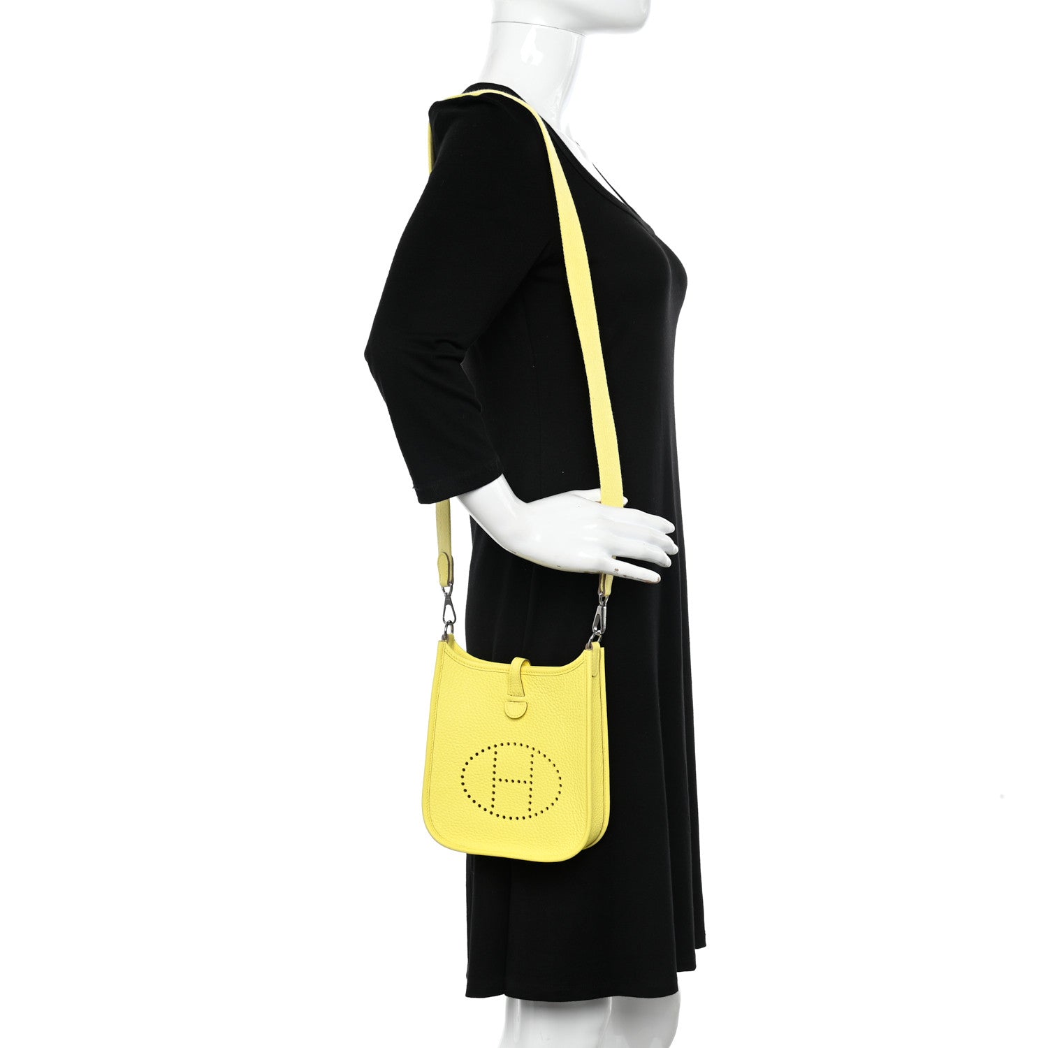 Hermes Taurillon Clemence Evelyne TPM Limoncello 2 of 11