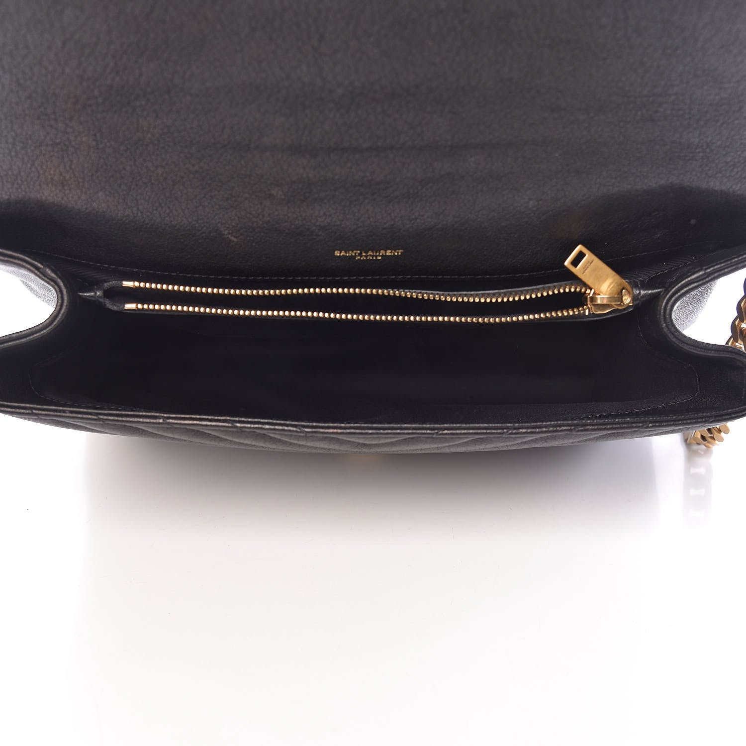 Saint Laurent Sheepskin Matelasse Chevron Monogram Large College Satchel Black 5 of 24