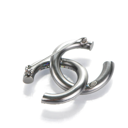 Chanel Baguette Crystal CC Brooch Silver Grey 3 of 5