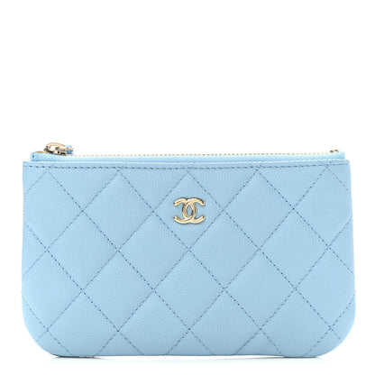 Chanel Caviar Quilted Small Cosmetic Case Light Blue 1 of 8