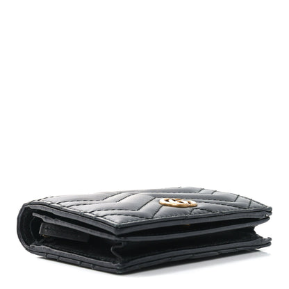 Gucci Calfskin Matelasse GG Marmont Card Case Wallet Black 4 of 9