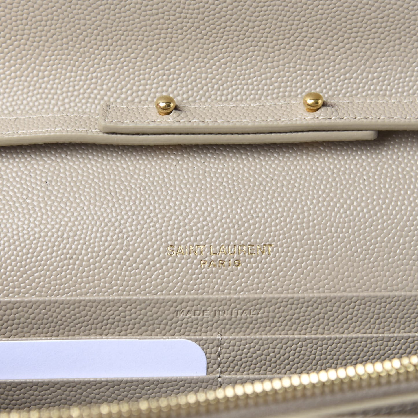 Grain De Poudre Matelasse Chevron Monogram Chain Wallet Dark Beige