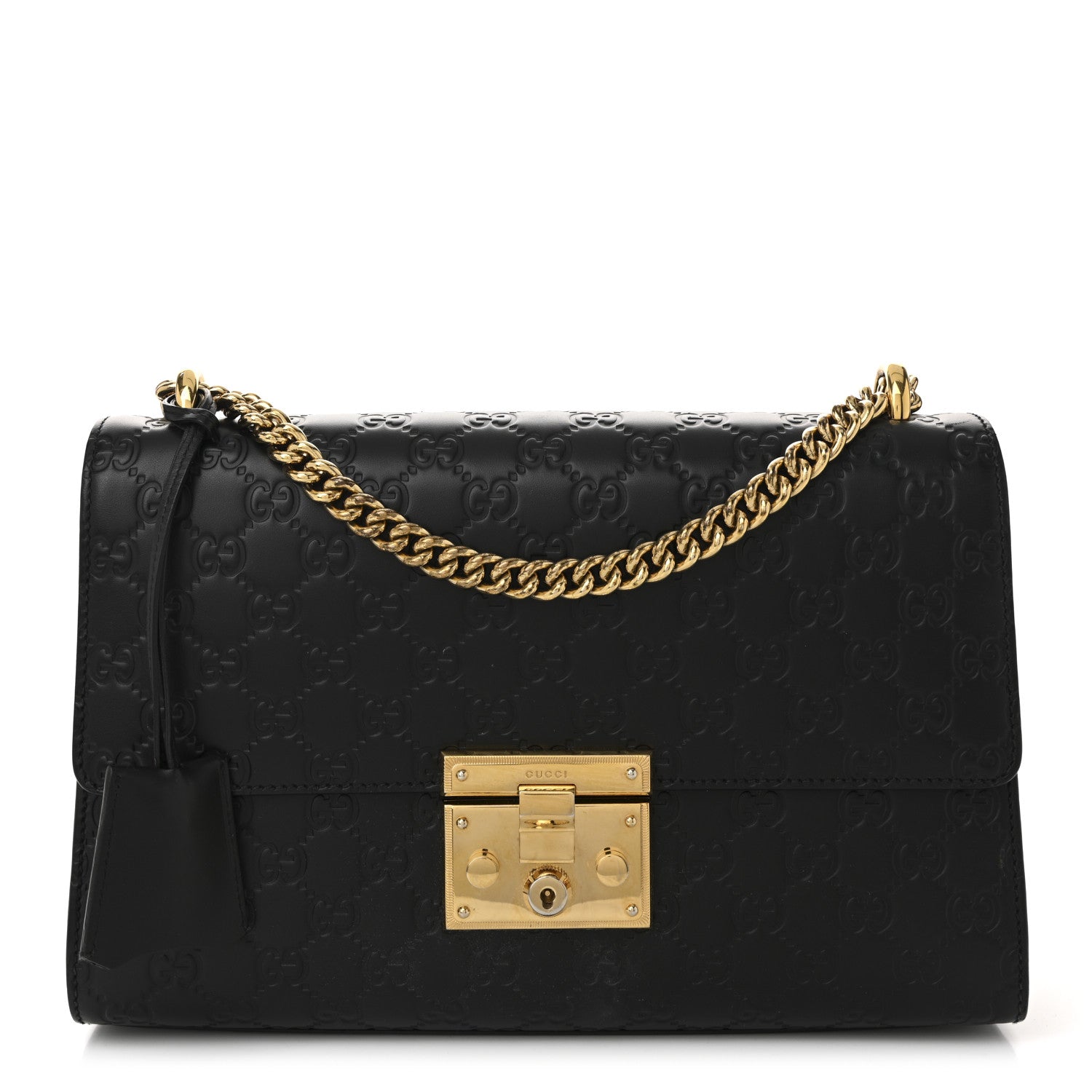 Gucci Guccissima Medium Padlock Shoulder Bag Black 1 of 17