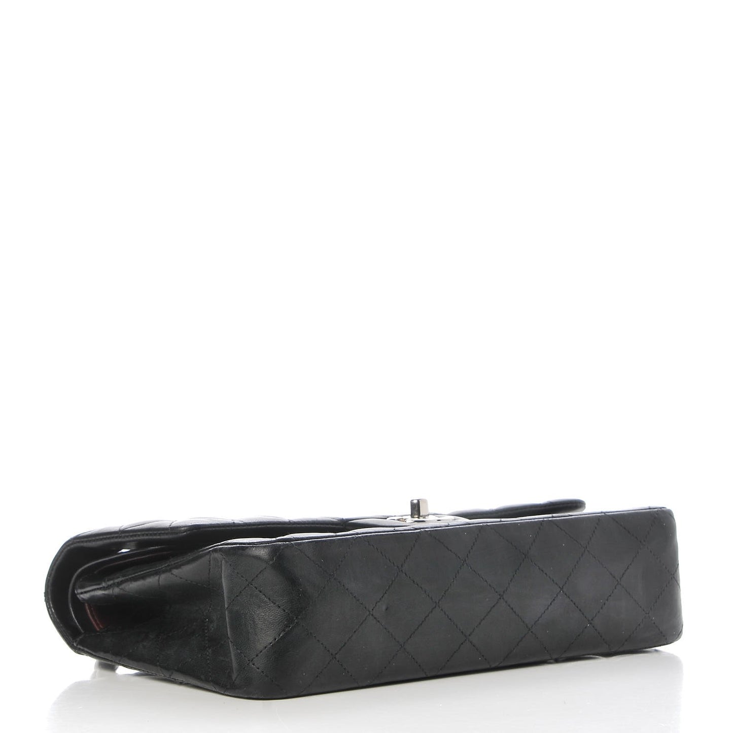 Lambskin Quilted Medium Double Flap Black
