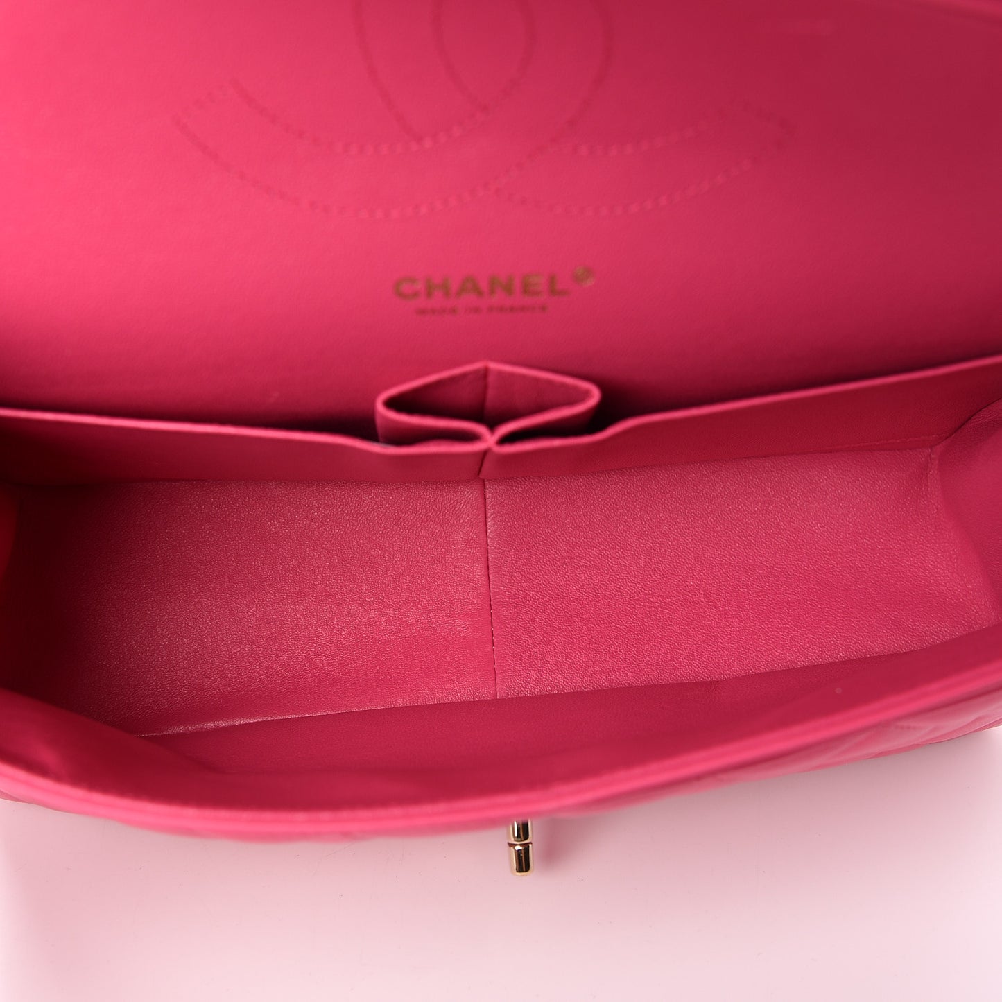 Lambskin Quilted Jumbo Double Flap Fuchsia