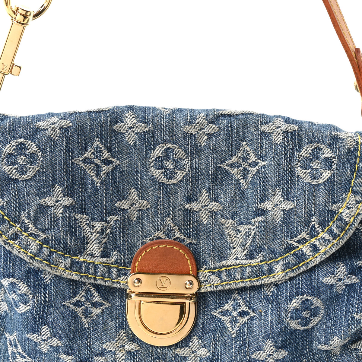 Monogram Denim Mini Pleaty Blue