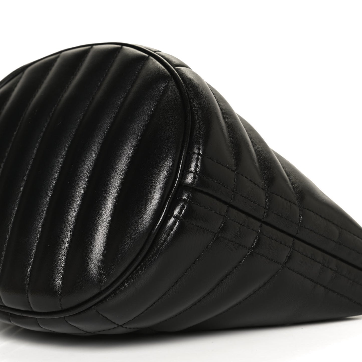 Lambskin Quilted Small Crescent Lola Bag Black
