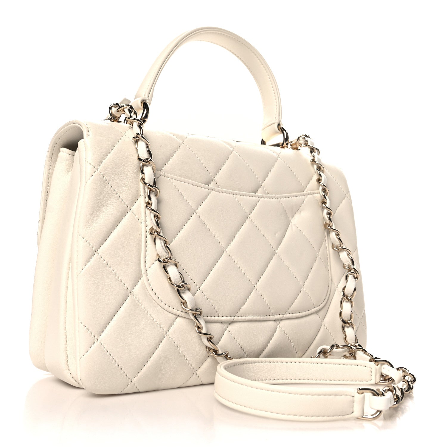 Chanel Lambskin Quilted Small Trendy CC Dual Handle Flap Bag White 3 of 11