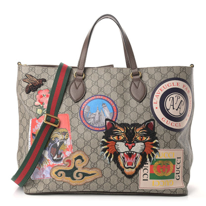 Gucci Soft GG Supreme Monogram Courrier Medium Crossbody Tote Beige New Acero 1 of 9